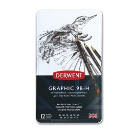 Derwent Graphic Pencils Soft 12'li Teneke Kutu (Sketching) 