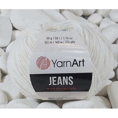 YarnArt Jeans Amigurumi El Örgü İpi 50gr - 01 BEYAZ