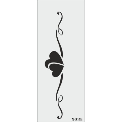 biStencil Çift Kalp Şablon 10x25cm N-038