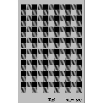 Rich New Stencil N-697 Ekose Deseni Küçük 35x25cm