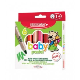 Fibracolor Baby Pastel 1+ Yaş Bebekler İçin Kalın Pastel Kalem 6 Renk