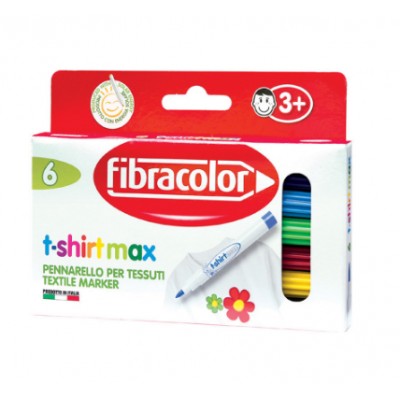 Fibracolor T-shirtmax Kalıcı Tekstil/Kumaş Kalemi 6 Renk