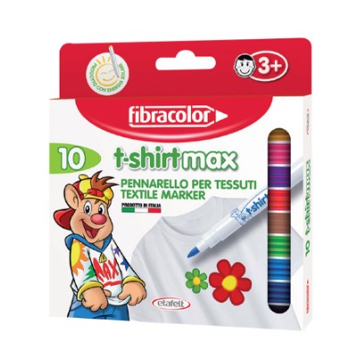 Fibracolor T-shirtmax Kalıcı Tekstil/Kumaş Kalemi 10 Renk