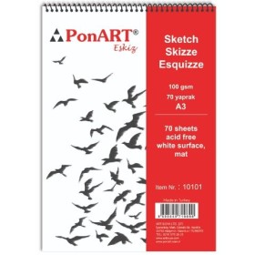 PonART Eskiz Blok 100gr A3 70 Yaprak PonART Eskiz Blok 100gr A3 70 Yaprak