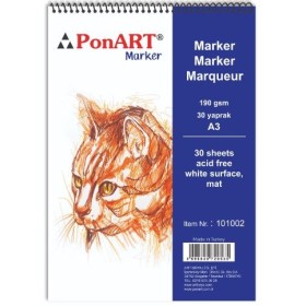 PonART Marker Pad 190 gr 30 Yaprak A3 Marker Pad 190gr A3