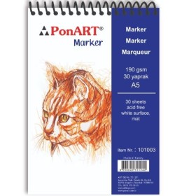 PonART Marker Pad 190 gr 30 Yaprak A5 Marker Pad 190gr A5
