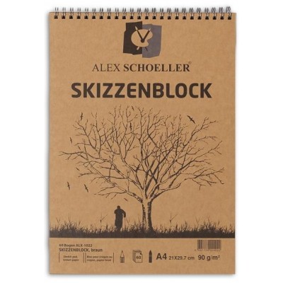 Alex Schoeller Kraft Eskiz Blok A4 Üstten Spiralli 90 gr. 60 yp.