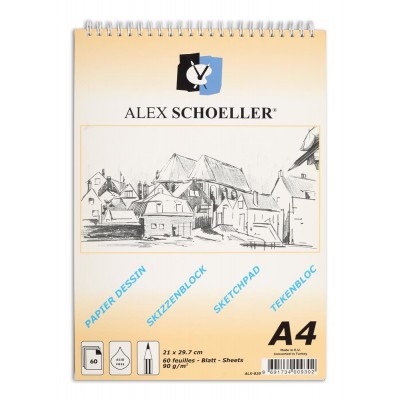 Alex Schoeller Spralli Eskiz Çizim Blok 90 gr. A4 60 Sayfa