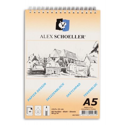 Alex Schoeller Spralli Eskiz Çizim Blok 90 gr. A5 60 Sayfa