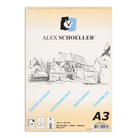 Alex Schoeller Spralli Eskiz Çizim Blok 90 gr. A3 60 Sayfa Alex Schoeller Spralli Eskiz Çizim Blok 90 gr. A3 60 Sayfa