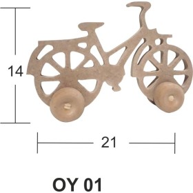 Ahşap Tekerlekli Oyuncak BİSİKLET 21x14 Ahşap Tekerlekli Oyuncak Sincap 16x13cm