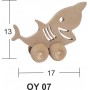 Ahşap Tekerlekli Oyuncak Köpekbalığı 17x13