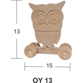 Ahşap Tekerlekli Oyuncak Baykuş 15x13 Ahşap Tekerlekli Oyuncak Baykui 15x13