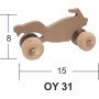 Ahşap Tekerlekli Oyuncak Motorsiklet 15x8