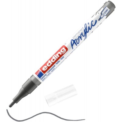 edding 5300 Akrilik Markör 1-2mm Yuvarlak Uç Antrasit