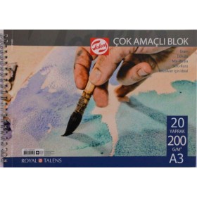 Talens Çok Amaçlı Resim Bloğu 200 gr 20 yp A3 Talens Çok Amaçlı Resim Bloğu 200 gr 20 yp A3