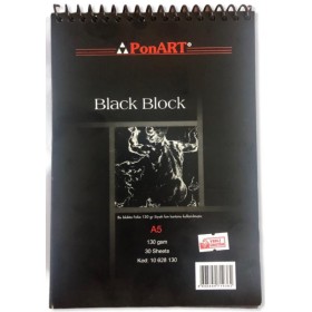 PonART Black blok 130 gr A5 30 Yaprak PonART Black blok 130 gr A5 30 Yaprak