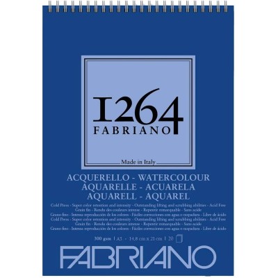 Fabriano 1264  Suluboya  Defteri Spiralli 300 gr. 20 Yp. A5
