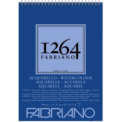 Fabriano 1264  Suluboya  Defteri Spiralli 300 gr. 30 Yp. A4