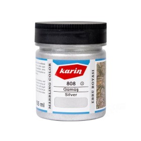 Karin 808 Gümüş Metalik 105cc  Ebru Boyası Ezilmiş
