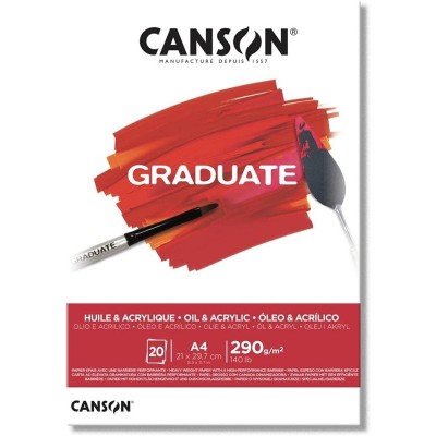 Canson Graduate Akrilik - Yağlıboya Blok 290 g 20 yp. A4