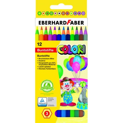 Eberhard Faber Colori Tahta İçermeyen Kuruboya 3mm 12 Renk