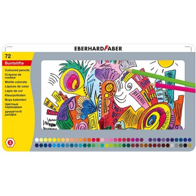 Eberhard Faber Altıgen Kuruboya 3mm 72 Renk Metal Kutu