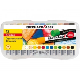 Eberhard Faber Yağlı Pastel 12 renk Plastik Kutu