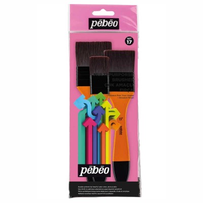 Pebeo 3'lü Sert Kıl Zemin Fırça Seti SET-17