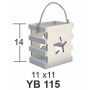 Mini Yılbaşı Sepeti Ahşap Obje Yıldız Motifli