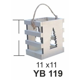 Mini Yılbaşı Sepeti Ahşap Obje Çam Ağacı Motifli Mini Yılbaşı Sepeti Ahşap Obje Çam Ağacı Motifli