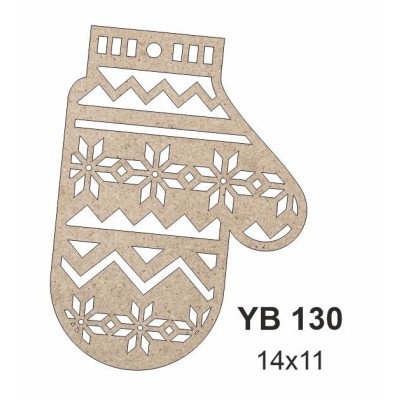 Yılbaşı Motifli Eldiven Ahşap Obje