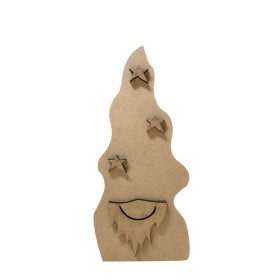 Yıldız Şapkalı Noel Baba Figürü 25cm Ahşap Obje Sakallı Noel Baba Figürü Büyük