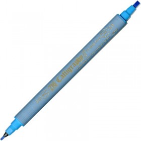 Zig Kaligrafi Kalemi Çift Uçlu 2 mm + 3.5 mm Açık Mavi
