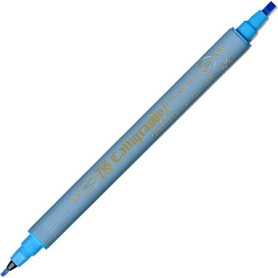 Zig Kaligrafi Kalemi Çift Uçlu 2 mm + 3.5 mm Açık Mavi