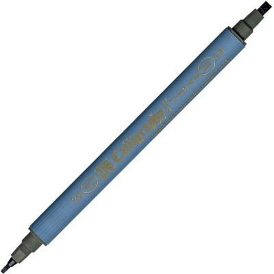 Zig Kaligrafi Kalemi Çift Uçlu 2 mm + 3.5 mm Gri