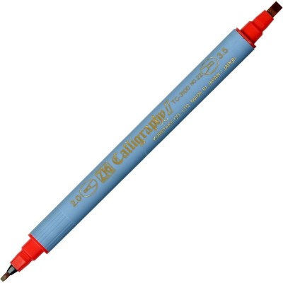Zig Kaligrafi Kalemi Çift Uçlu 2 mm + 3.5 mm Kırmızı