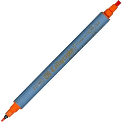 Zig Kaligrafi Kalemi Çift Uçlu 2 mm + 3.5 mm Turuncu