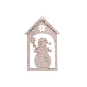 Yılbaşı Evi Kardan Adam 13x20cm Ahşap Obje Yılbaşı Evi Kardan Adam 13x20cm Ahşap Obje