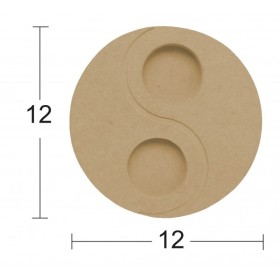 Yin Yang TeaLight/Mumluk Ahşap Obje 12x12cm Yin Yang TeaLight/Mumluk Ahşap Obje 12x12cm