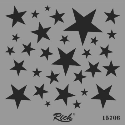 Rich Stencil Şablon 25x25cm 15706 Yıldızlar