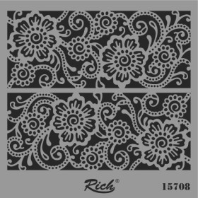 Rich Stencil Şablon 25x25cm 15708 Dantel Bordür