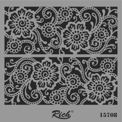 Rich Stencil Şablon 25x25cm 15708 Dantel Bordür
