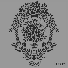 Rich Stencil Şablon 25x25cm 15712 Çiçek Sepeti