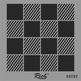 Rich Stencil Şablon 25x25cm 15737 Ekose