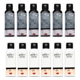 Artdeco Akrilik Boya Seti 12x140ml Siyah ve Beyaz Artdeco Akrilik Boya Seti 12x140ml Siyah ve Beyaz