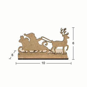 Yılbaşı T-Light Mumluk Kızaklı Noel Baba 6x10x6cm Ahşap Obje T-Light Mumluk Kızaklı Noel Baba 6x10x6cm Ahşap Obje