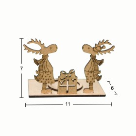 Yılbaşı T-Light Mumluk Mr&Ms Geyik 7x10x6cm Ahşap Obje Yılbaşı T-Light Mumluk Mr&Ms Geyik 7x10x6cm Ahşap Obje