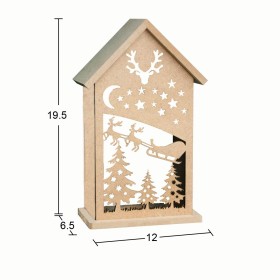 Yılbaşı T-Ligt Mumluk Ev Kızaklı 19x12x6 cm Ahşap Obje Yılbaşı T-Ligt Mumluk Ev Kızaklı 19x12x6 cm Ahşap Obje