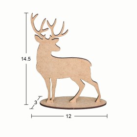 Yılbaşı Geyik 14x12cm Kaideli Ahşap Obje Yılbaşı Geyik 14x12cm Kaideli Ahşap Obje